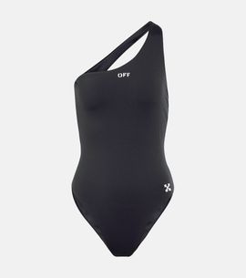Off-White Off-White Logo one-shoulder swimsuit
