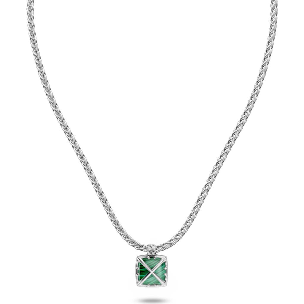 Off-White Off-White Malachite Arrow Square Pendant Necklace