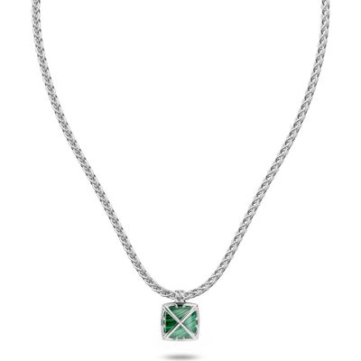 Off-White Off-White Malachite Arrow Square Pendant Necklace