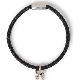 Off-White Off-White Men's Arrow Black Leather Bracelet 