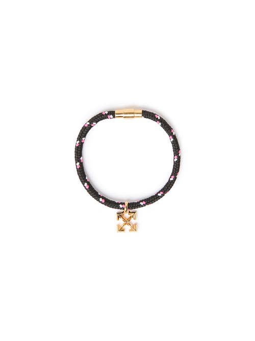 Off-White Off-White Men's Black Rope Bracelet With Arrow Magnetic Clasp 