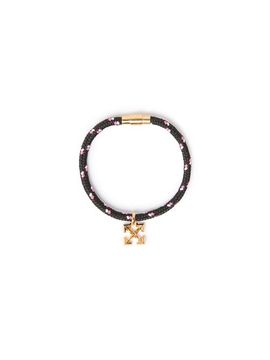 Off-White Off-White Men's Black Rope Bracelet With Arrow Magnetic Clasp 