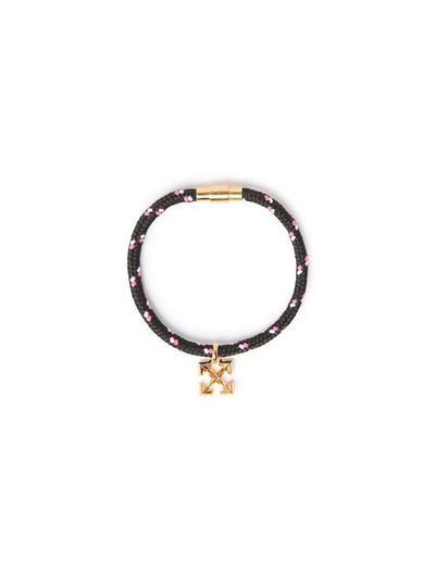 Off-White Off-White Men's Black Rope Bracelet With Arrow Magnetic Clasp 