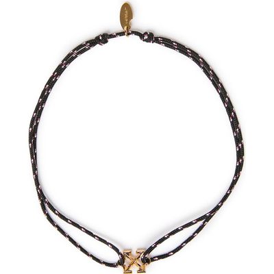 Off-White Off-White Men's Black Rope Necklace With Arrow 