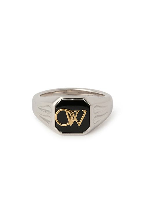 Off-White Off-White Monogram Onyx Signet Ring