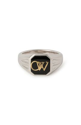 Off-White Off-White Monogram Onyx Signet Ring