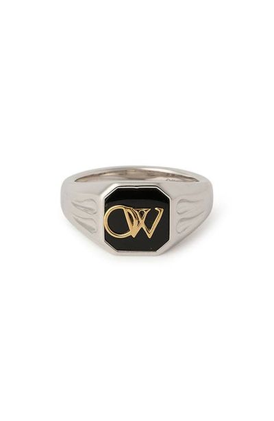 Off-White Off-White Monogram Onyx Signet Ring