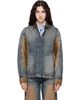 Off-White Off-White Navy & Brown Corduroy Patch Denim Jacket - 1