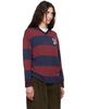 Off-White Off-White Navy & Burgundy Striped Interlock L/S Polo - 2