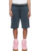 Off-White Off-White Navy Bookish Mar Sweat Shorts - 1