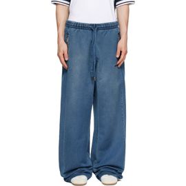 Off-White Off-White Navy Distress Diag Slouchy Highlighted Sweatpants