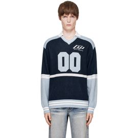Off-White Off-White Navy 'OWR 00' Sporty Knit LS Polo
