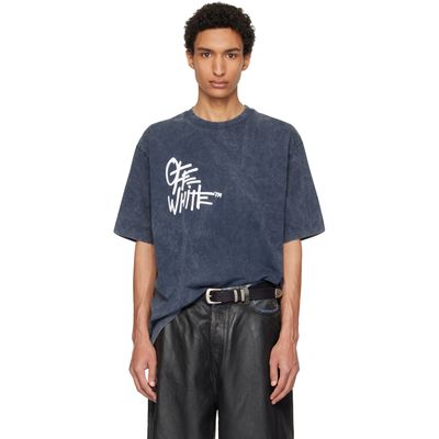Off-White Off-White Navy Spray Painting Skate T-shirt