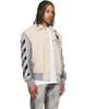 Off-White Off-White Off-White & Gray Wool Denim Relaxed Varsity Jacket - 2
