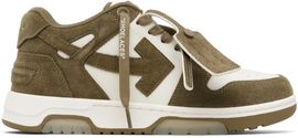 Off-White Off-White Off-White & Khaki Out Of Office Calf & Suede Sneakers