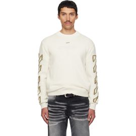 Off-White Off-White Off-White Diagonal Outline Knit Crewneck Sweater