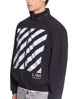 Off-white Off-White Reflective Diagonal Graphic Logo Windbreaker Jacket