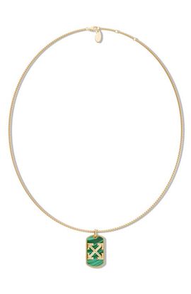 Off-White Off-White Stone Arrow Logo Pendant Necklace
