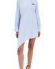 Off-White Off-White Stripe Pop Asymmetric Shirt Dress Heather Dark Sapphire - 1