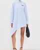 Off-White Off-White Stripe Pop Asymmetric Shirt Dress Heather Dark Sapphire - 5
