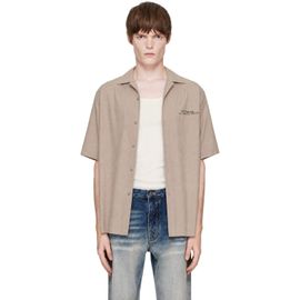 Off-White Off-White Taupe Type Arrow Poplin Bowling Shirt