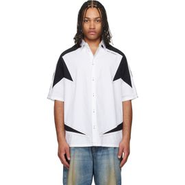 Off-White Off-White White & Black Race Logo Star Bowling Shirt
