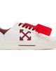 Off-White Off-White White & Burgundy Vulc Low Canvas Sneakers - 1