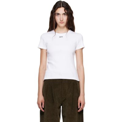 Off-White Off-White White 'OFF' Stamp Rib Fitted T-shirt
