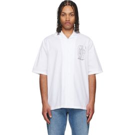 Off-White Off-White White Outline Double Arrow Poplin Bowling Shirt