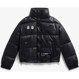 Off Season Off Season Women's Black Buffalo Bills Faux Leather Puffer Jacket 