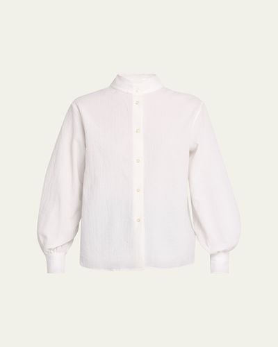 Officine Generale Alison Seersucker Button-Front Shirt