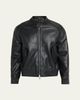 Officine Generale Men's Leather Band-Collar Biker Jacket - 1