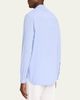 Officine Generale Men's Organic Cotton Stripe Band Collar Sport Shirt - 3