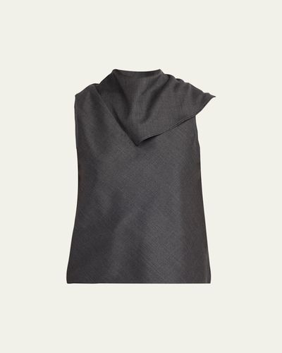 Officine Generale Milia Sleeveless Drape-Neck Top