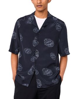 Officine Generale Officine Generale Eren Crepe Cloud Lines Short Sleeve Shirt