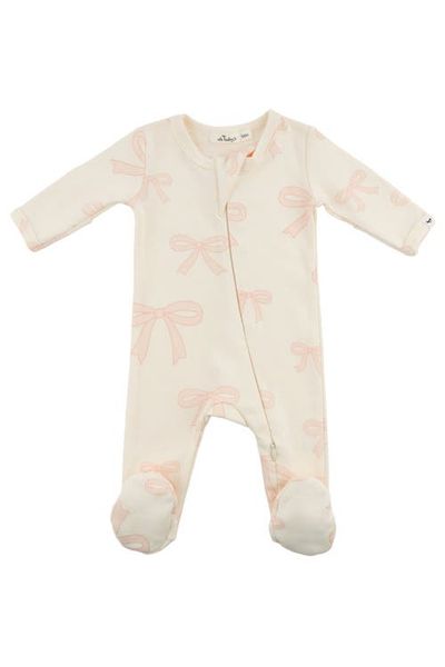 oh baby! oh baby! Big Bows Pink Footie