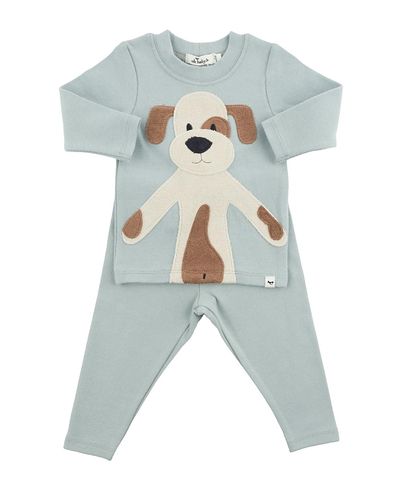 Oh Baby oh baby! Boys' Puppy Applique Two Piece Set