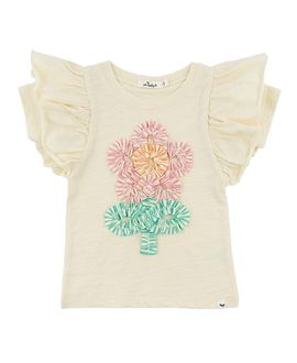 Oh Baby oh baby! Girls' Cabana Ruffle Daisy Applique Butterfly Tee