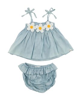 Oh Baby oh baby! Girls' Gidget Lyocell Denim Sunsuit and Bloomers Set