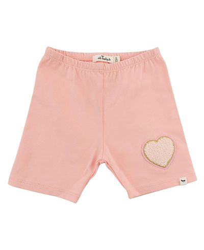 Oh Baby oh baby! Girls' Heart Lt Pink Patch Jersey Biker Short