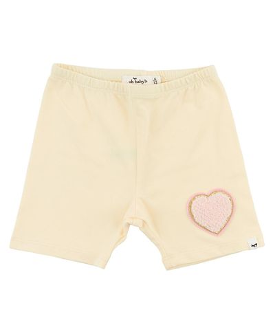 Oh Baby oh baby! Girls' Heart Patch Jersey Biker Short