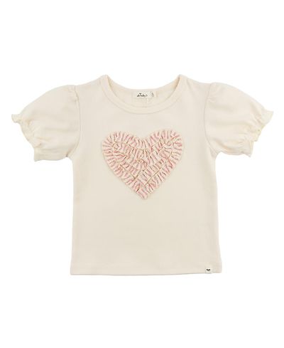 Oh Baby oh baby! Girls' Stripes Ruffle Heart Layla Tee