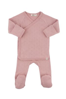 oh baby! oh baby! Hearts Pointelle Wrap Top Set
