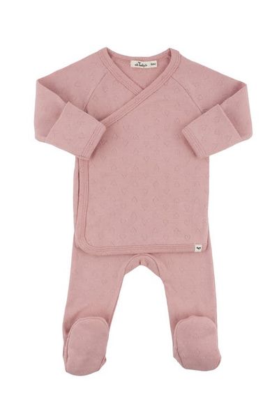 oh baby! oh baby! Hearts Pointelle Wrap Top Set
