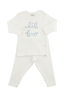 oh baby! oh baby! "lil bro" Fog Embroidered Two Piece Set