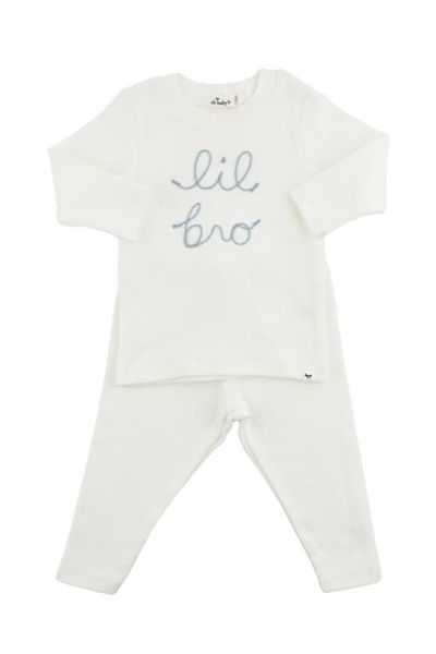 oh baby! oh baby! "lil bro" Fog Embroidered Two Piece Set