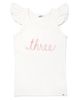 oh baby! oh baby! "three" Pink Embroidered Cotton Baby Rib Flutter Sleeve Tank - 1