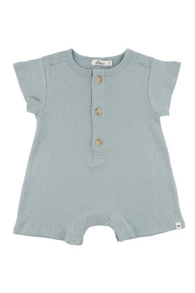 oh baby! oh baby! Twinkle Pointelle Raw Edge Short Button Romper