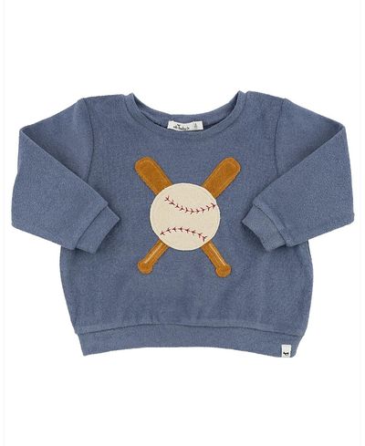 Oh Baby oh baby! Unisex Terry Baseball Applique Brooklyn Boxy Sweatshirt