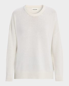 Oh My Goat Crewneck Cashmere Side-Zip Sweater